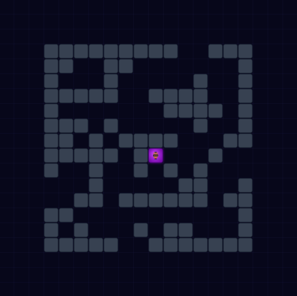 A Labyrinth Mega Zone: a maze of walls on the game board with a glowing Cornucopia prize at its center.